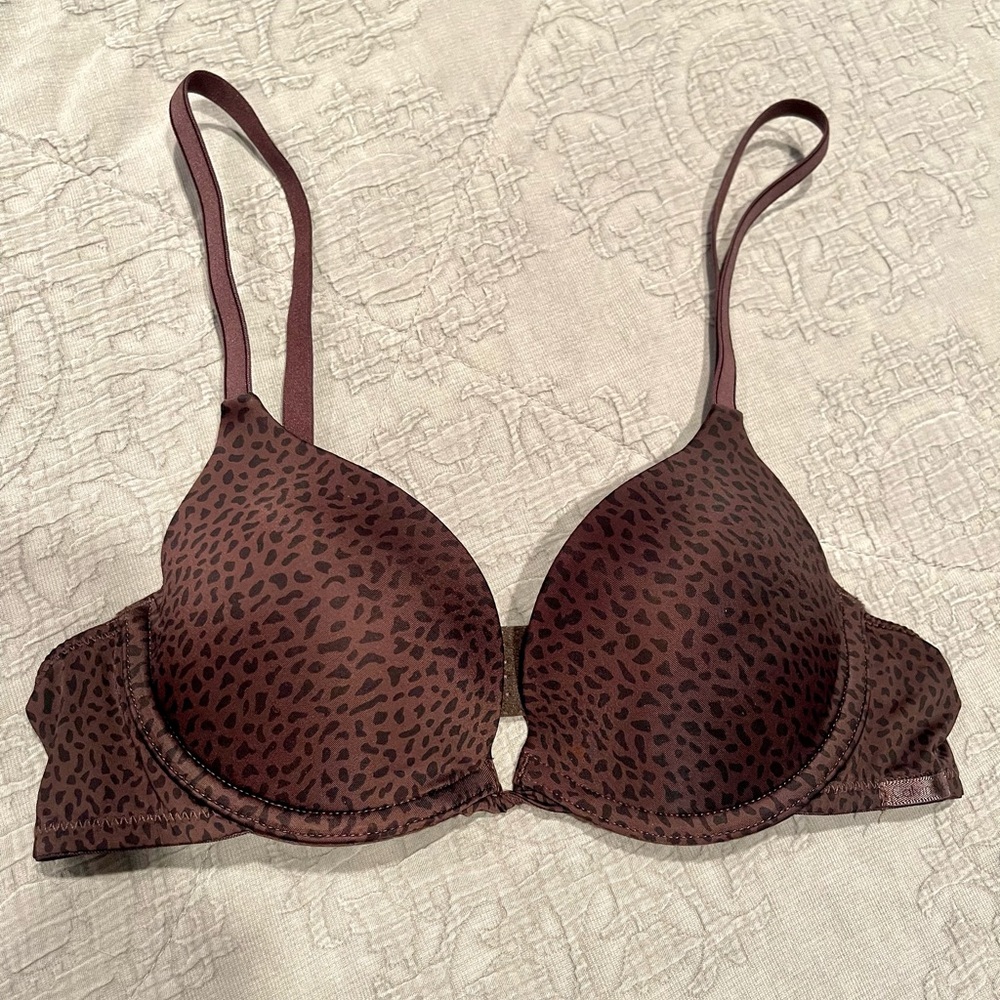 Calvin Klein Cheetah Print Push Up Bra 32A